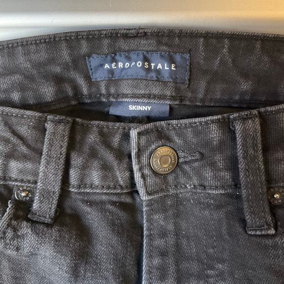 Aeropostale Men Skinny Jeans size 30 x 32 Black Mid Rise Stretch - Picture 8 of 12